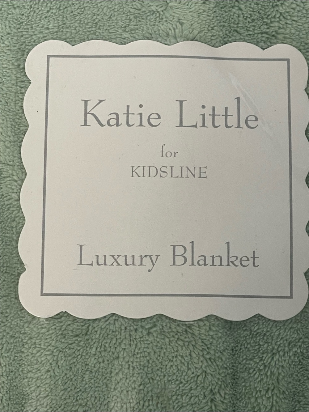 Katie Little For Kidsline Luxury Baby Blanket - Green 30” x 40” - Picture 2 of 4